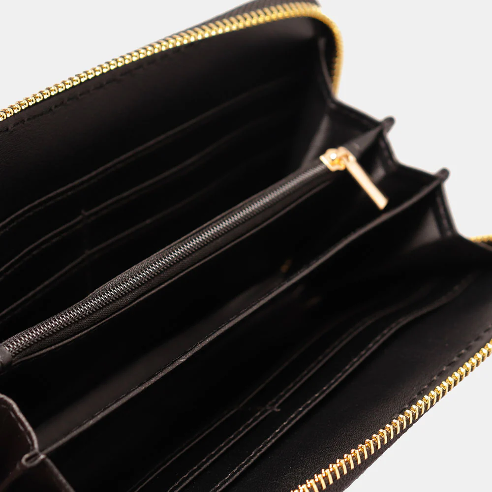 Portafoglio Donna Zip Around in Pelle Nero VIAVERDI Made in Italy - Image 4