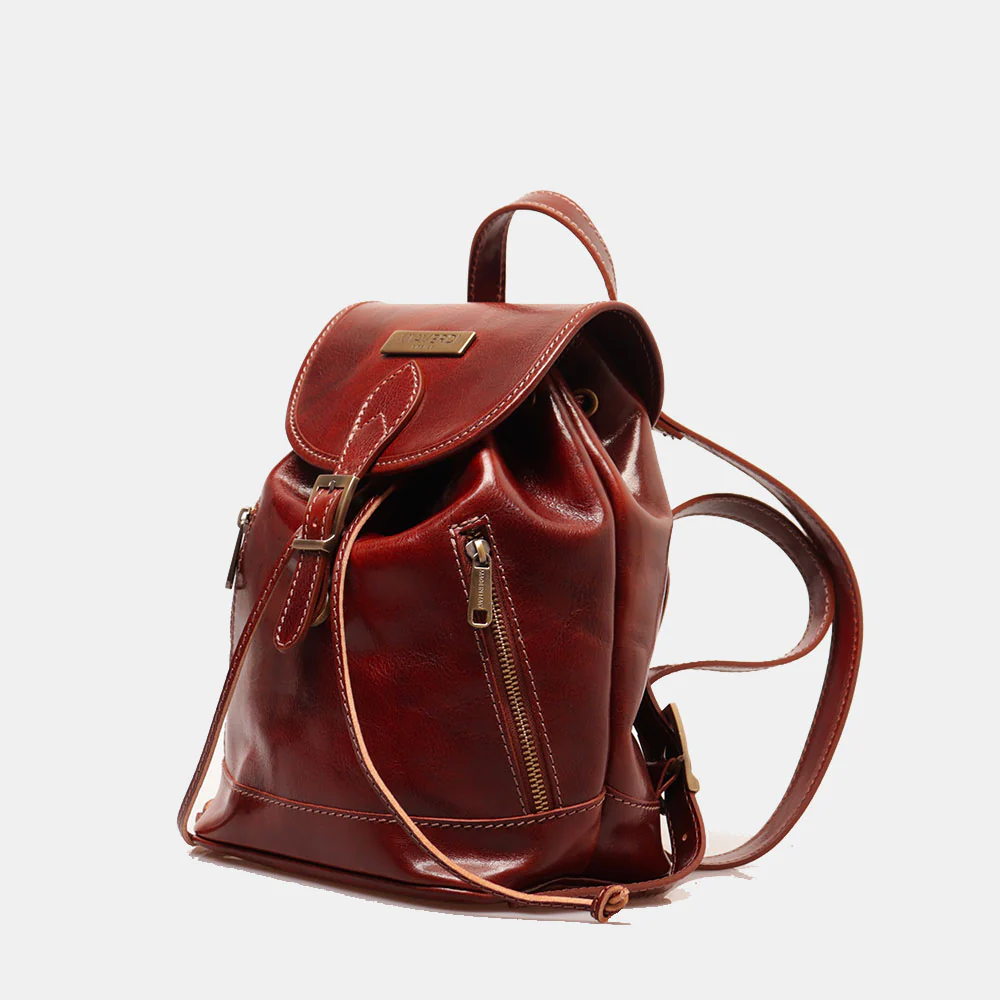 Zaino da Donna in Pelle Marrone VIAVERDI Made in Italy linea Firenze - Image 3