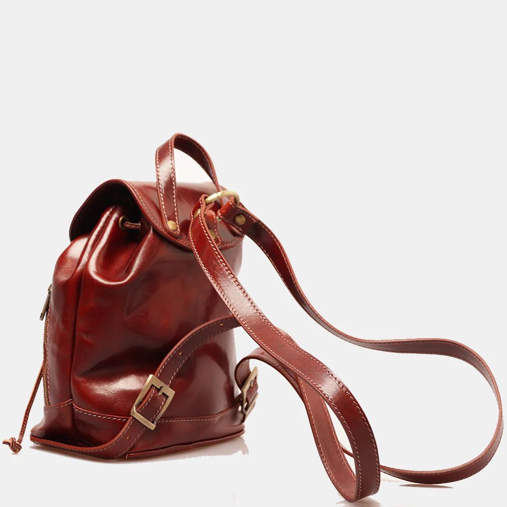 Zaino da Donna in Pelle Marrone VIAVERDI Made in Italy linea Firenze - Image 4