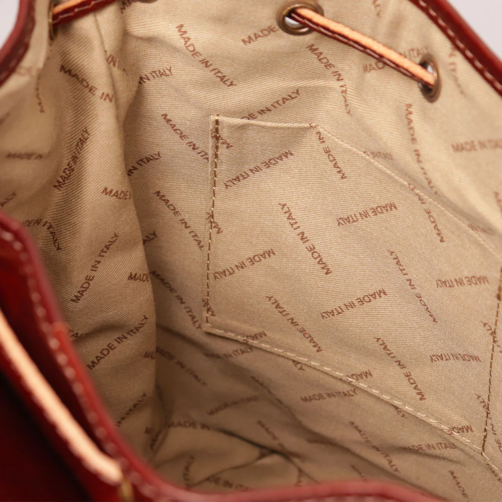 Zaino da Donna in Pelle Marrone VIAVERDI Made in Italy linea Firenze - Image 9