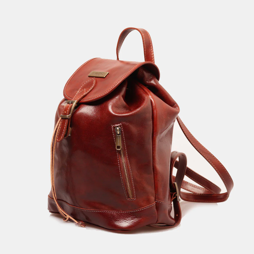Zaino Donna in Pelle Marrone VIAVERDI Made in Italy linea Firenze - Image 3