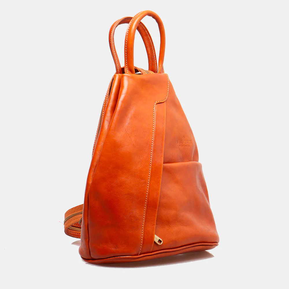 Zaino Donna VIAVERDI in Pelle color Cuoio Made in Italy linea Firenze - Image 3