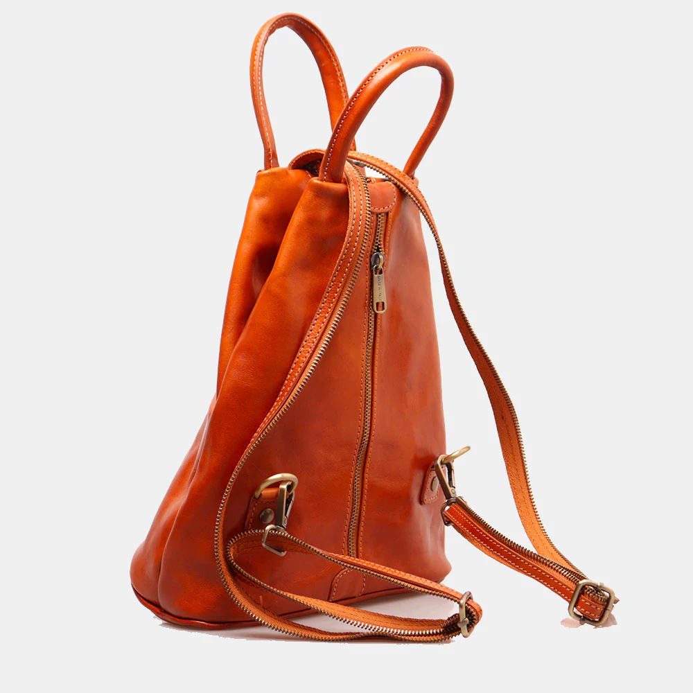 Zaino Donna VIAVERDI in Pelle color Cuoio Made in Italy linea Firenze - Image 4