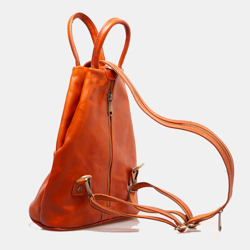Zaino Donna VIAVERDI in Pelle color Cuoio Made in Italy linea Firenze - Image 5