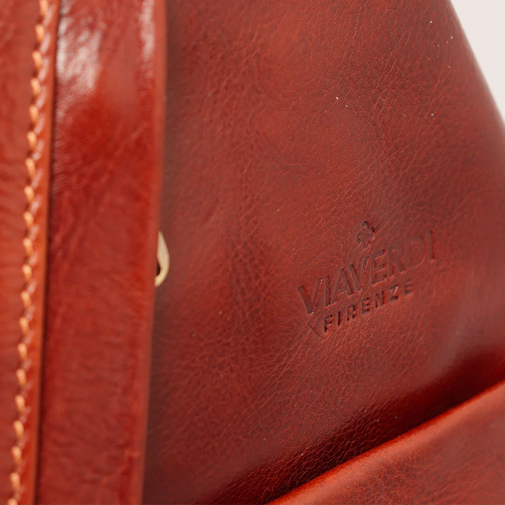 Zaino Donna VIAVERDI in Pelle Marrone Made in Italy linea Firenze - Image 10
