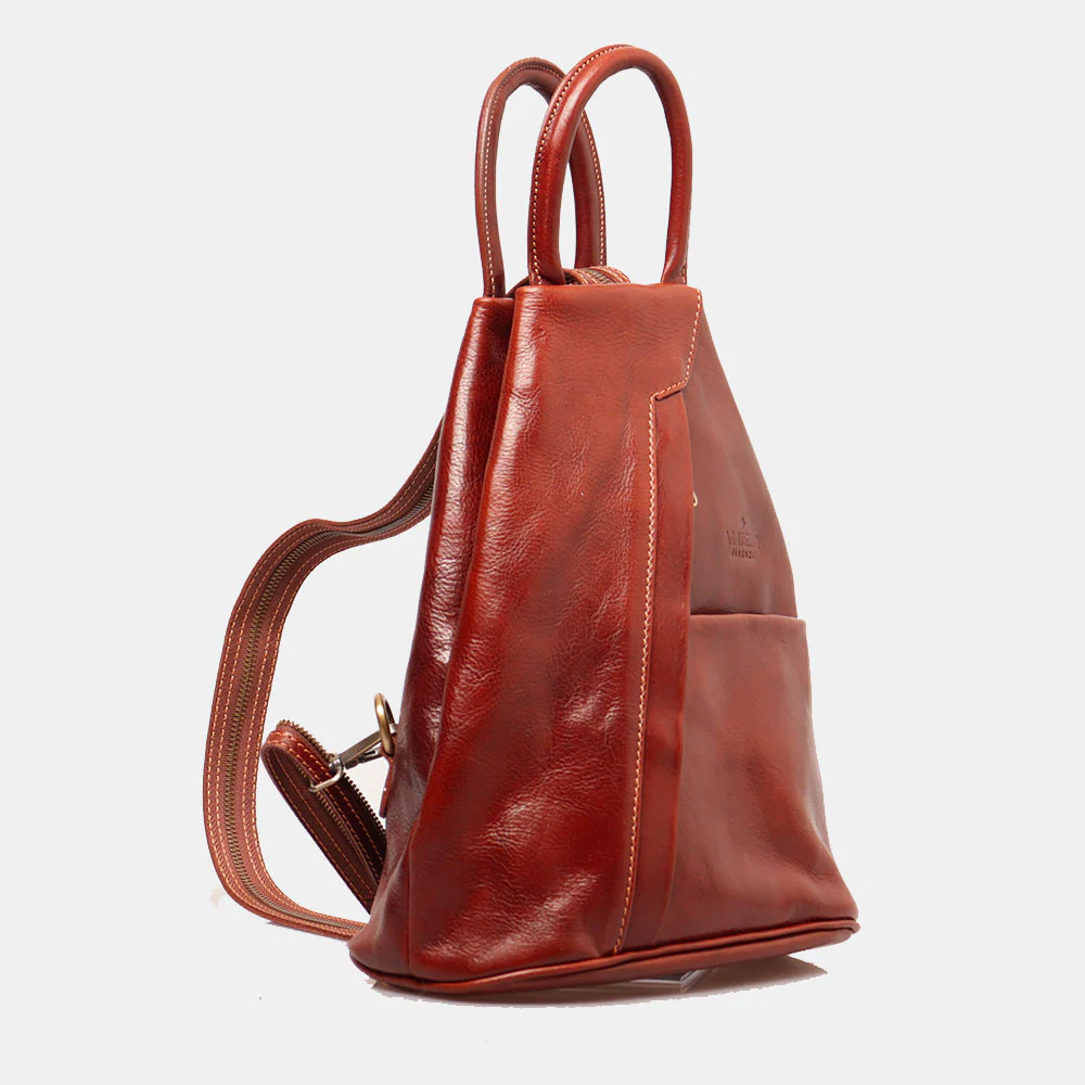 Zaino Donna VIAVERDI in Pelle Marrone Made in Italy linea Firenze - Image 4