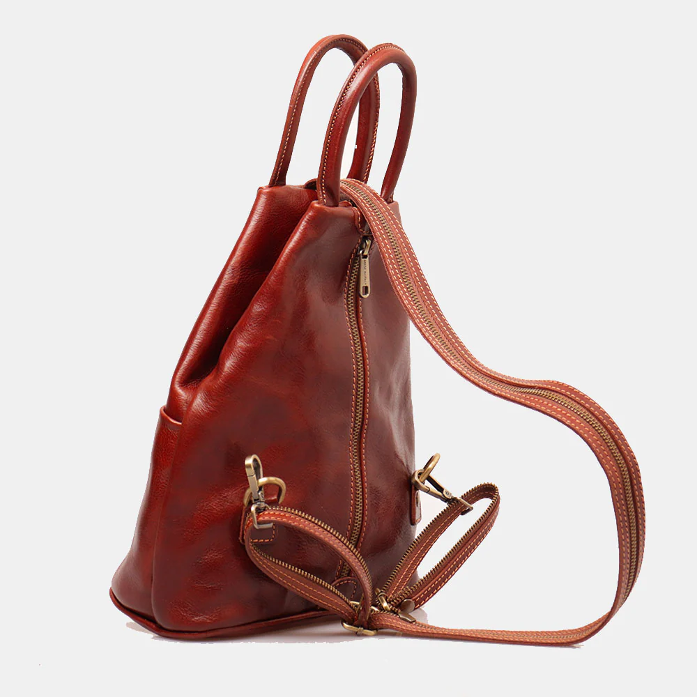 Zaino Donna VIAVERDI in Pelle Marrone Made in Italy linea Firenze - Image 5