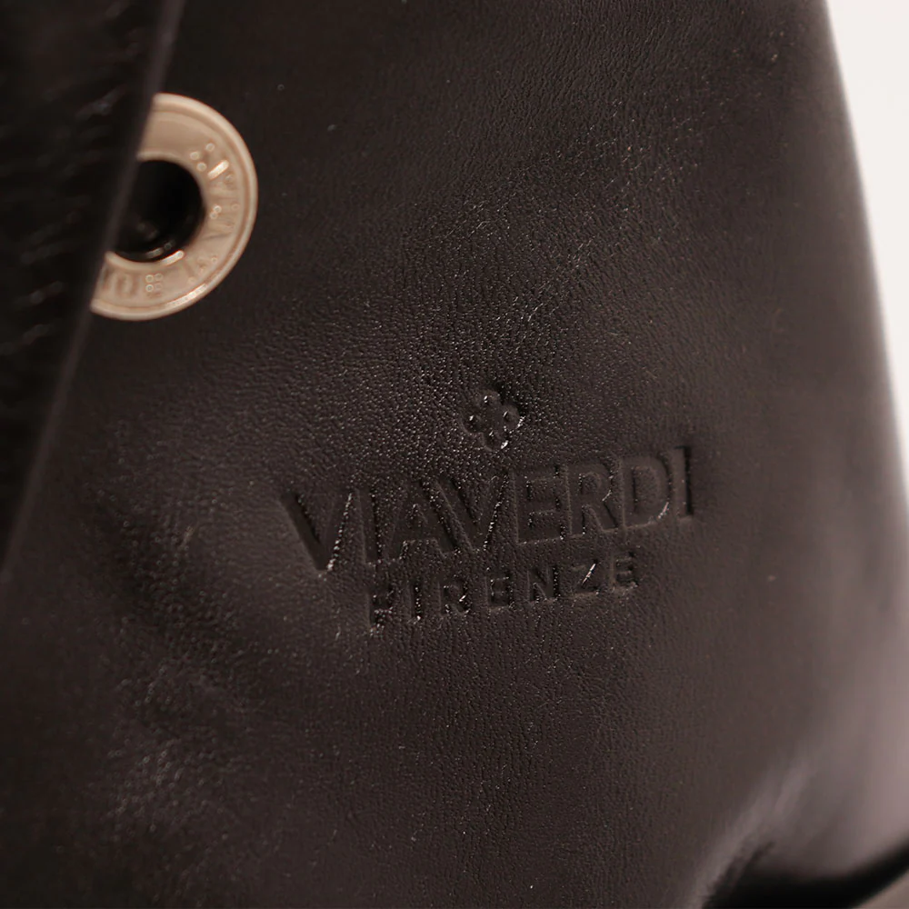 Zaino Donna VIAVERDI in Pelle Nera Made in Italy linea Firenze - Image 6