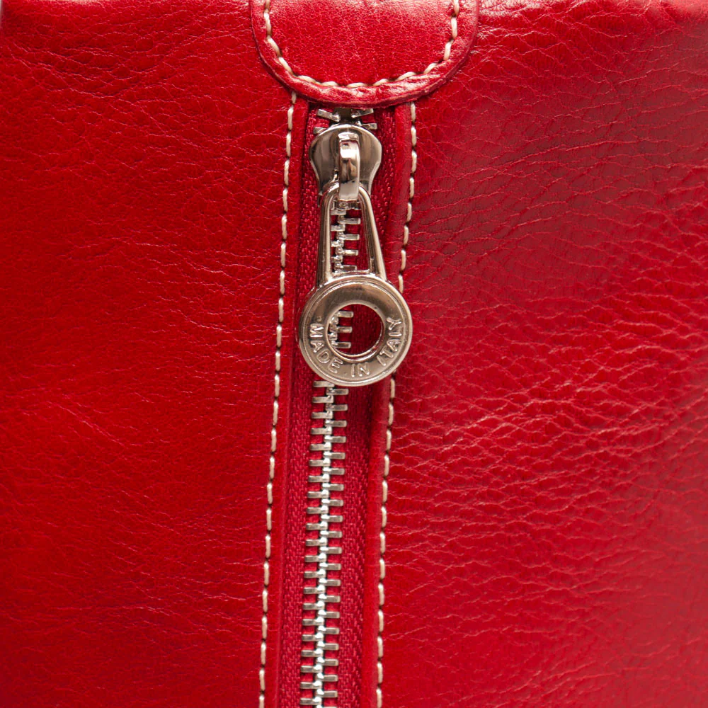 Zaino Donna VIAVERDI in Pelle Rosso Made in Italy linea Firenze - Image 9