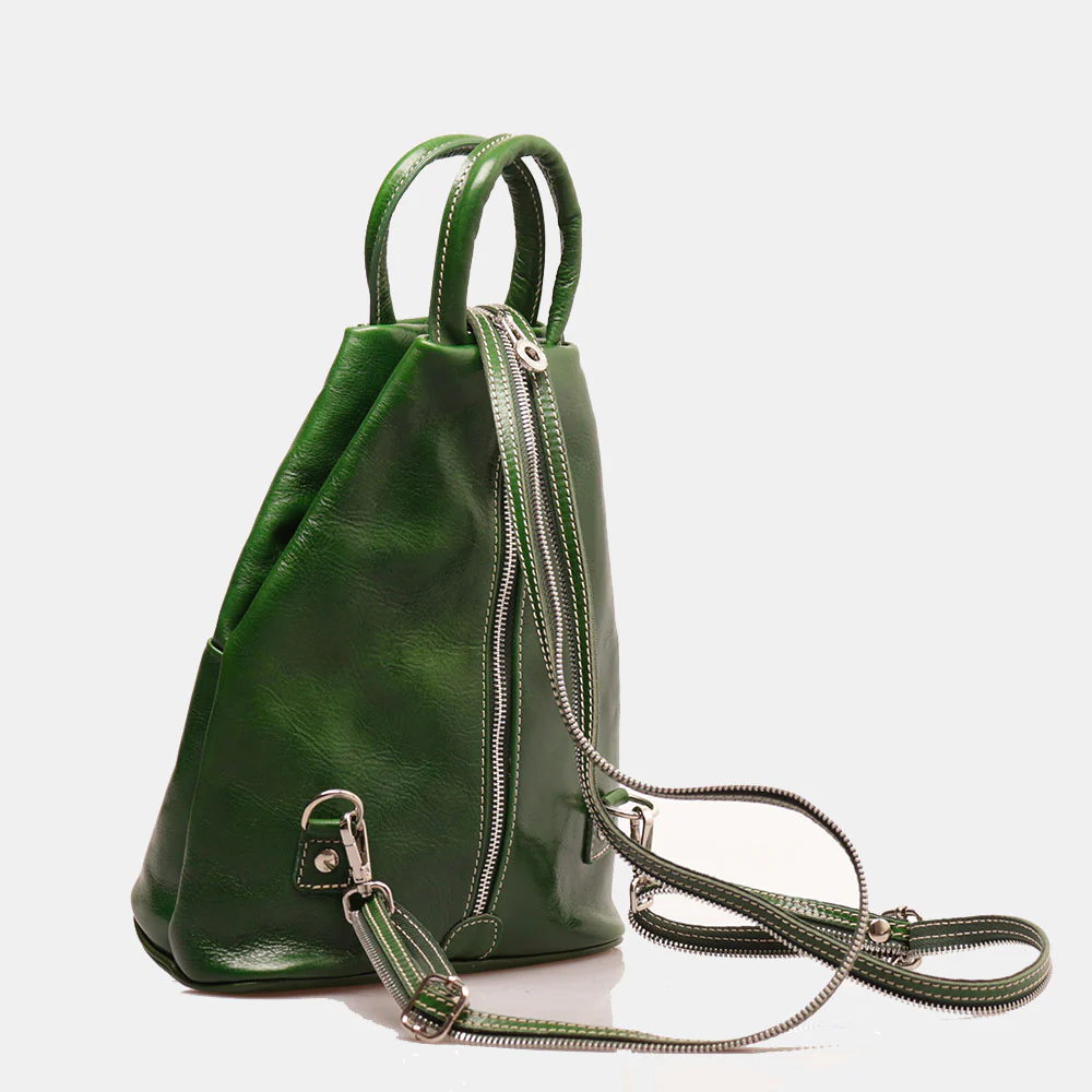 Zaino Donna VIAVERDI in Pelle Verde Made in Italy linea Firenze - Image 5