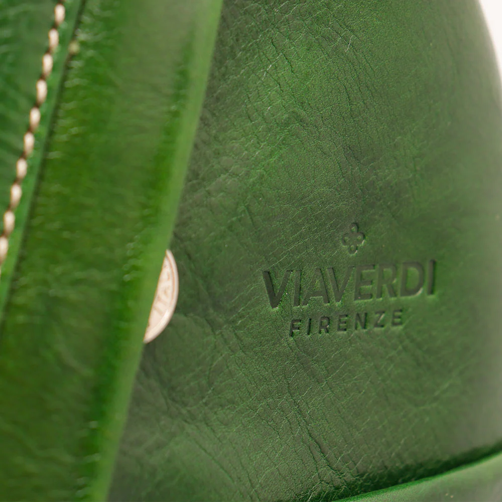Zaino Donna VIAVERDI in Pelle Verde Made in Italy linea Firenze - Image 6