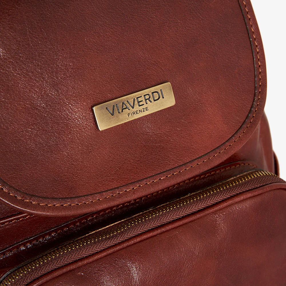 Zaino in Pelle Marrone VIAVERDI Made in Italy - Image 6