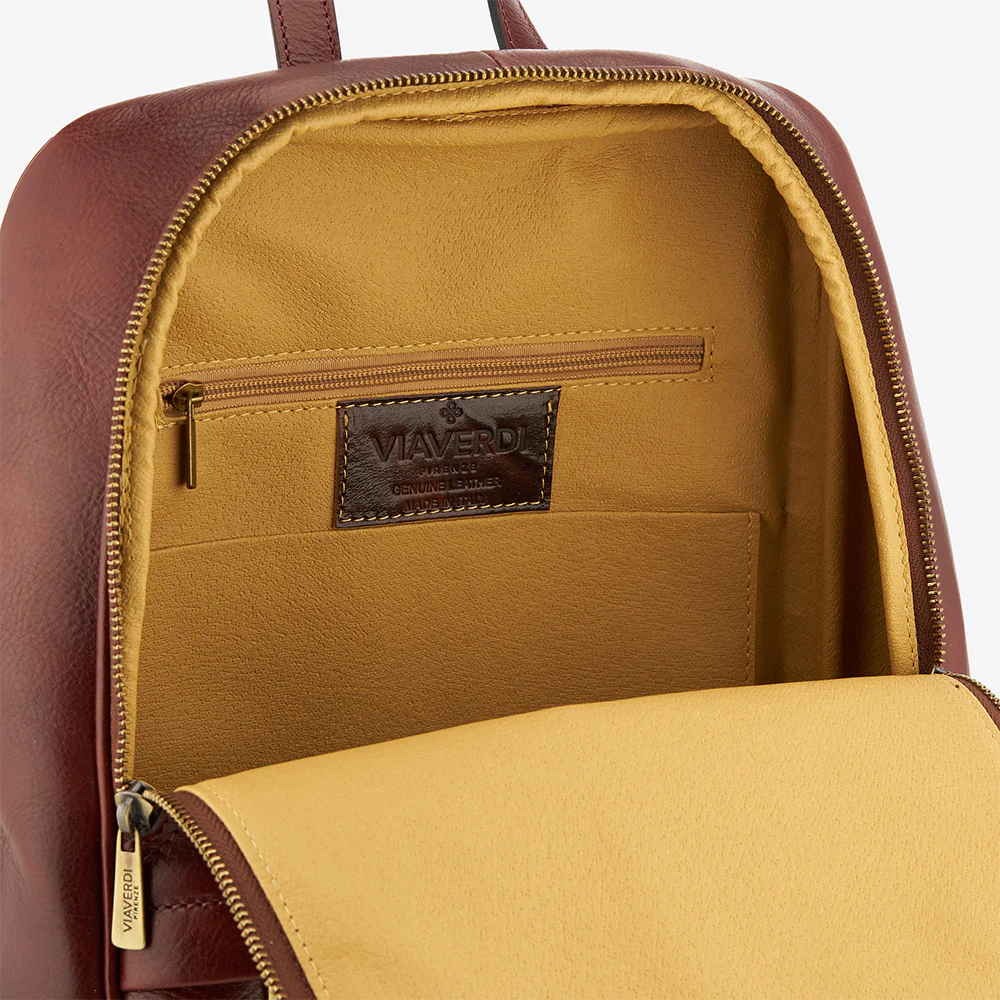 Zaino in Pelle Marrone VIAVERDI Made in Italy - Image 4